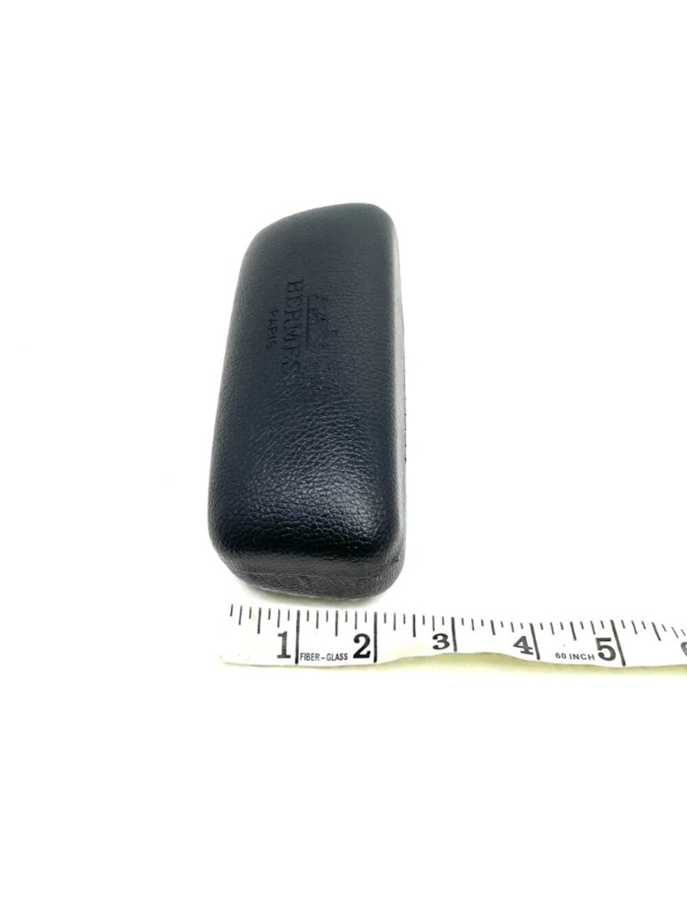 Hermès Black Leather Clamshell Eyeglasses Case With Cream Interior Hinged - Picture 8 of 8